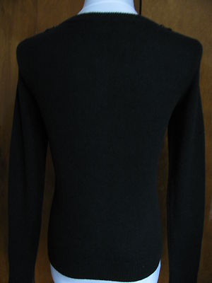 Bloomingdale's Women's cashmere black beaded Cardigan XSmall 
