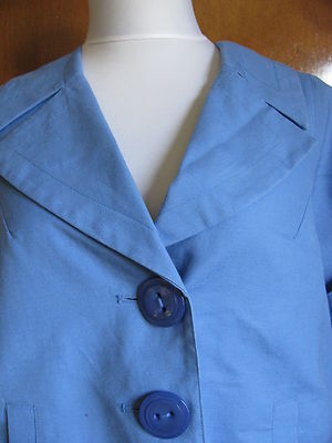 Elliott Lauren Women's Blue Linen Blazer Jacket