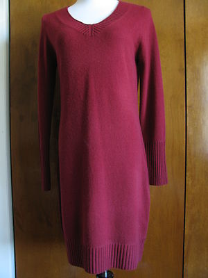 Sutton Studio women's burgundy wool cashmere dress large 