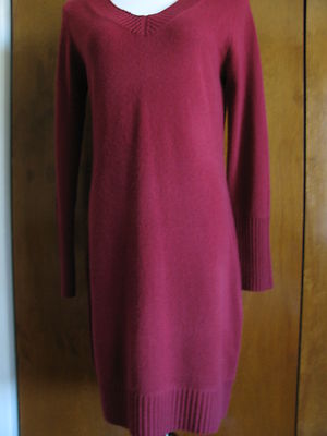 Sutton Studio women's burgundy wool cashmere dress large 
