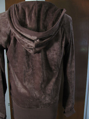Max Sport Brown Velour Sportswear Hooded Sweater Medium 