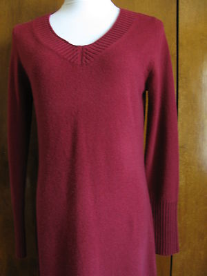 Sutton Studio women's burgundy wool cashmere dress large 