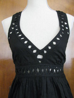 French Connection Women's Black Cotton Dress 12 