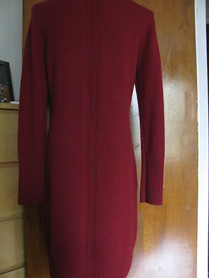 Sutton Studio women's burgundy wool cashmere dress large 