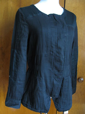 DKNY Jeans women's black cotton zippered jacket
