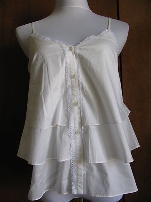 New 7 For All Mankind women's detailed cotton top size Small 