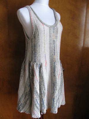 Free People women's cotton gray gris sleeveless NWT dress Medium 