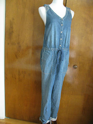 Anthropologie Holding Horses Denim Jumper Jumpsuit 8 