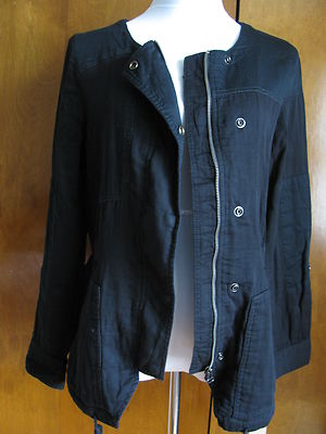 DKNY Jeans women's black cotton zippered jacket