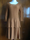 Anthropologie women's dark yellow knitted tiered dress Size XS, M