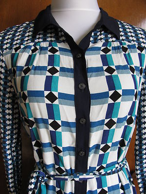  Anthropologies Maeve Stylish Multi color Belted Dress New