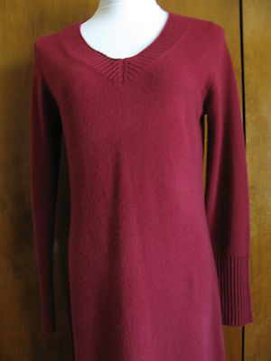 Sutton Studio women's burgundy wool cashmere dress large 