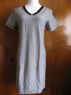 Lacoste Gray Striped  Stretch Dress Made in France New