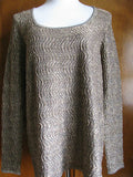 Michael Kors Women's Champagne Beige Gold  Lurex Cardigan Large 
