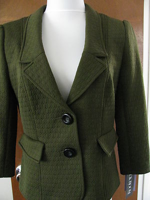 New w/tags Kay Unger Women's Green Lined Blazer Size 10