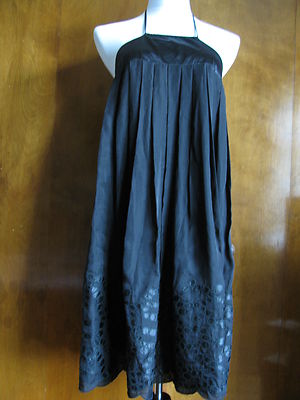 Laundry By Design women's silk black lined halter dress size medium