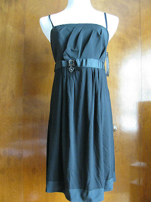 Twin Set Simona Barbieri Italy black evening women's dress Small New