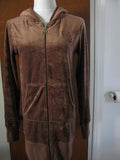 Max Sport Women's Brown Velour Sportswear Hooded Sweater Medium