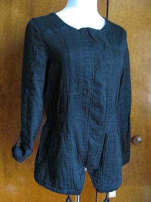 DKNY Jeans women's black cotton zippered jacket