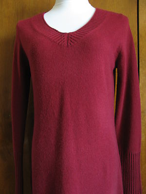 Sutton Studio women's burgundy wool cashmere dress large 