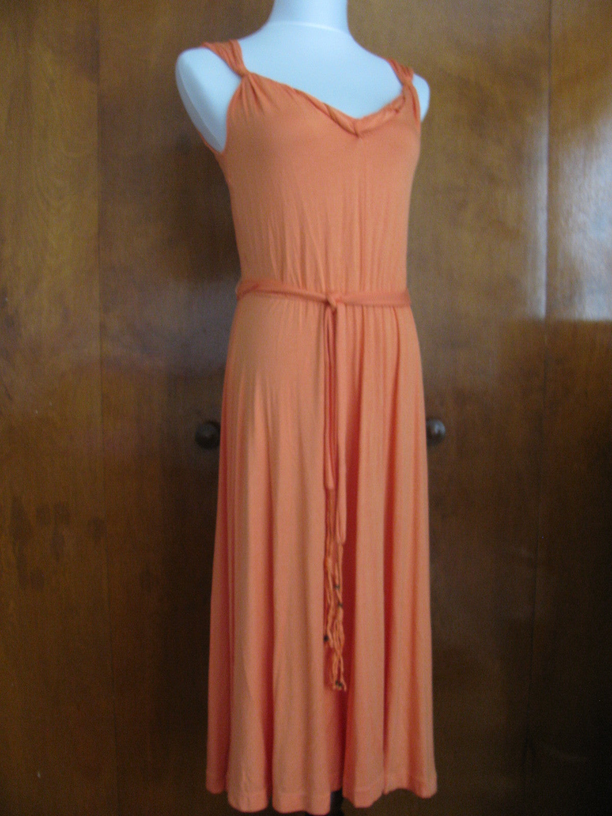 Elie Tahari Janice women's orange rayon dress New