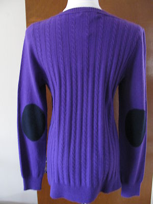 Aqua Women's Purple Cashmere Back Sweater Size S, XS