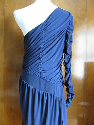 Laundry By Design Women's Navy Evening One Shoulder Lined Dress Size 12 