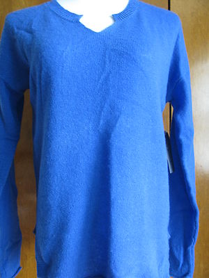 Line Women's Balnt Blue Cashmere Sweater Size Medium NWT