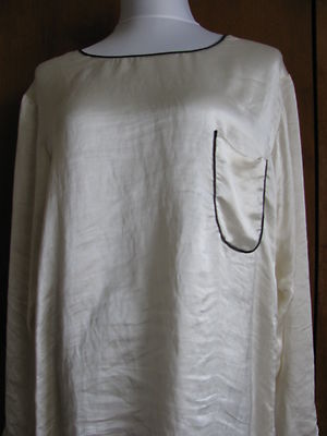 Theory women's pearl white long sleeves blouse Large New