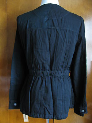 DKNY Jeans women's black cotton zippered jacket