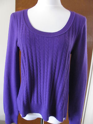 Aqua Women's Purple Cashmere Back Sweater Size S, XS