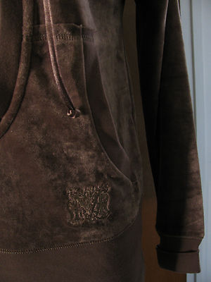 Max Sport Brown Velour Sportswear Hooded Sweater Medium 