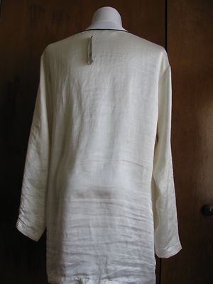 Theory women's pearl white long sleeves blouse Large New