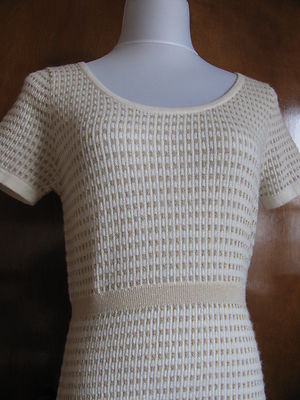  Anthropologies women's beige white dress medium 