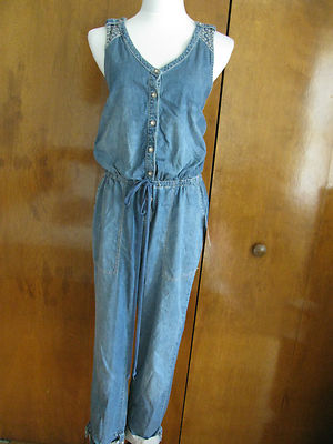 Anthropologie Holding Horses Denim Jumper Jumpsuit 8 