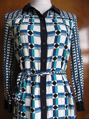  Anthropologies Maeve Stylish Multi color Belted Dress New
