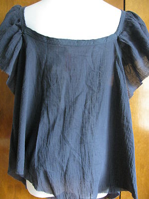 Mystree women's cotton blue navy zippered top size large NWT