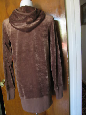 Max Sport Women's Brown Velour Sportswear Hooded Sweater Medium
