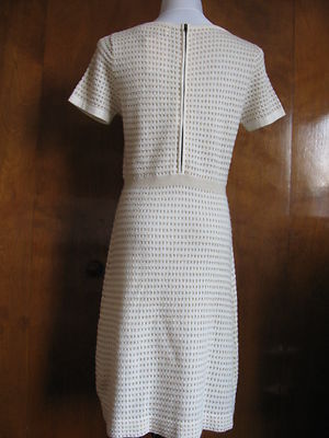  Anthropologies women's beige white dress medium 